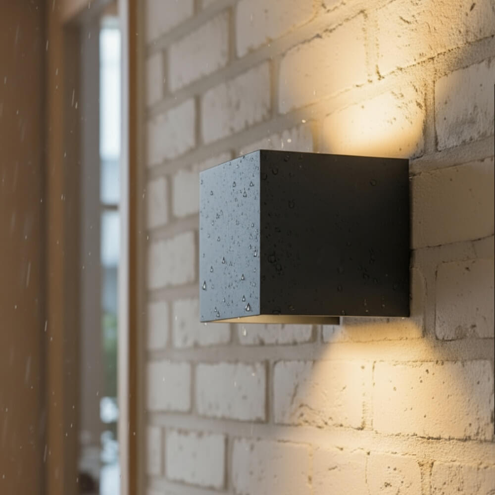 PURPL COB LED wandlamp - 6W - 3000K Warm Wit - Up &amp; Down Light - IP54 - Voor Buiten en Binnen - Kubus - Zwart