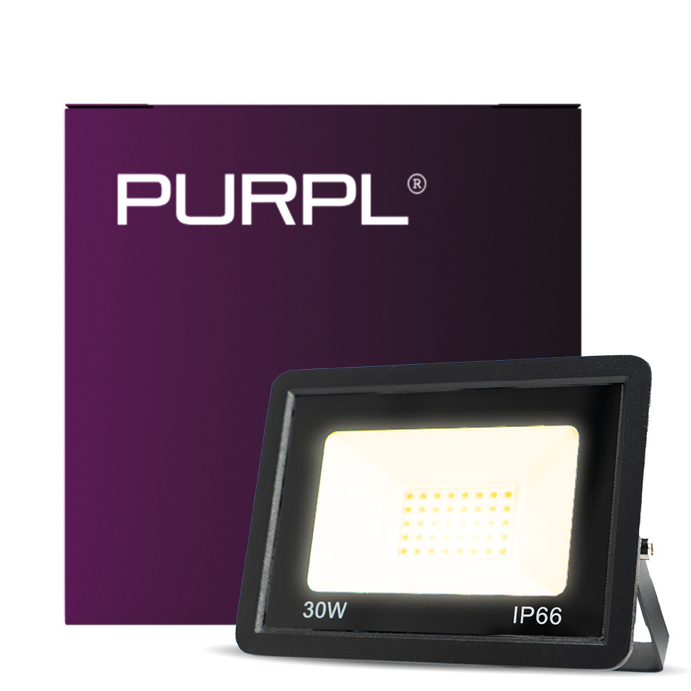 PURPL LED Breedstraler - 30W - 4000K Helder wit - 3100 lm - IP66 - IK08 - Zwart