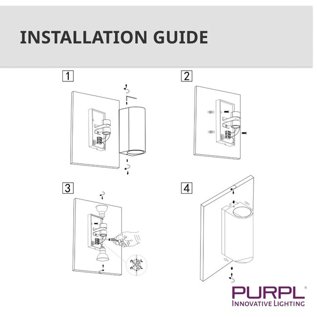 PURPL LED GU10 Up & Down Wandlamp D-vorm Zwart