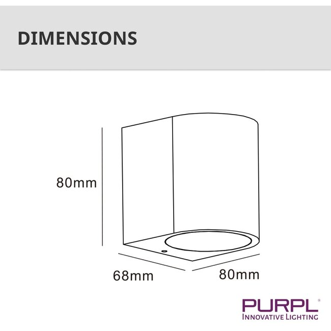 PURPL LED GU10 Wandlamp D-vorm Zwart