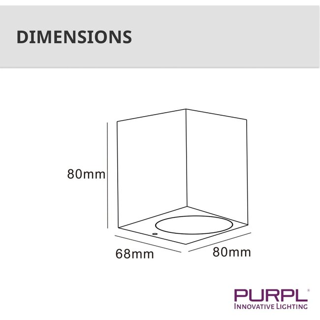 PURPL LED Wandspot Armatuur GU10 | IP44 | Vierkant | Wit
