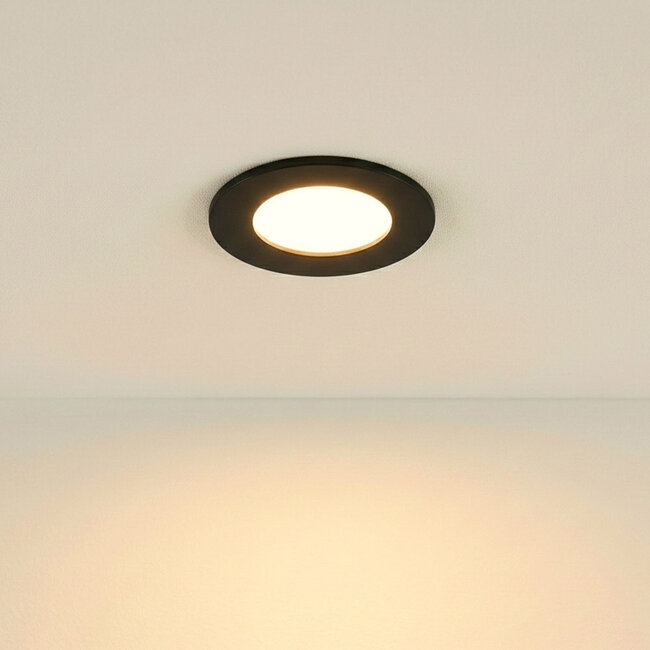 PURPL LED Downlight - 3W - ø85 mm - 3000K Warm Wit - IP40 - Inbouw - Rond - Zwart