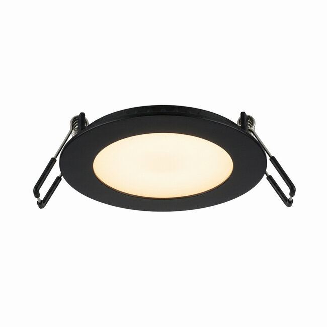 LED Downlight - 3W - ø85 mm - 3000K Warm Wit - IP40 - Inbouw - Rond - Zwart