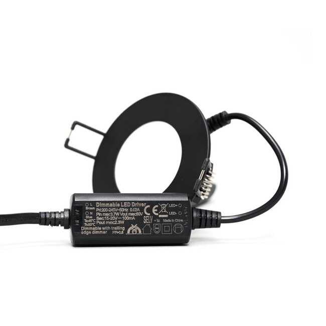 PURPL LED Downlight - 3W - ø85 mm - 3000K Warm Wit - IP40 - Inbouw - Rond - Zwart