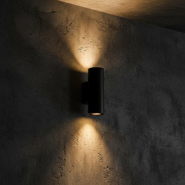PURPL LED GU10 Dubbele Wandlamp 'Houston' Up & Down Zwart IP20