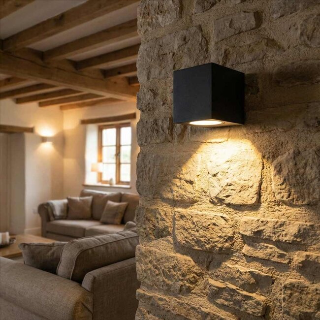 PURPL LED GU10 Wandlamp Vierkant Zwart