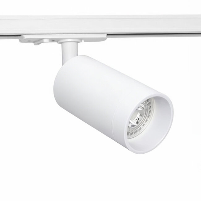 LED railspot - GU10 fitting - Ø54x100mm - 1-fase - Wit