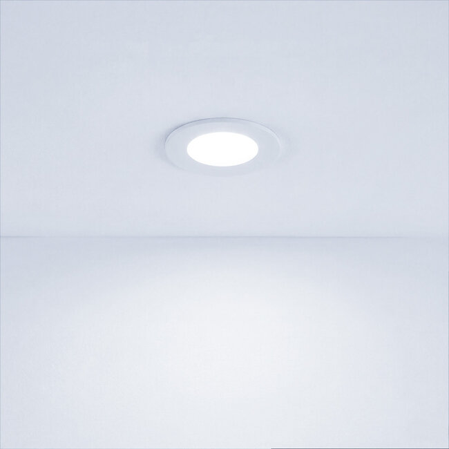 PURPL LED Downlight - 3W - ø85 mm - 6000K Koud Wit - IP40 - Inbouw - Rond - Wit