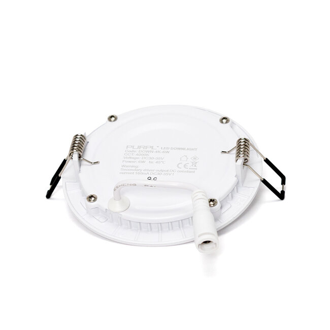 PURPL LED Downlight - 6W - ø120 mm - 4000K Helder Wit - IP40  - Inbouw - Rond - Wit