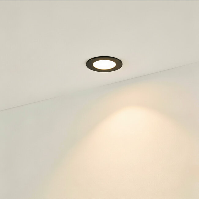 LED Downlight - 6W - ø120 mm - 3000K Warm Wit - IP40 - Inbouw - Rond - Zwart