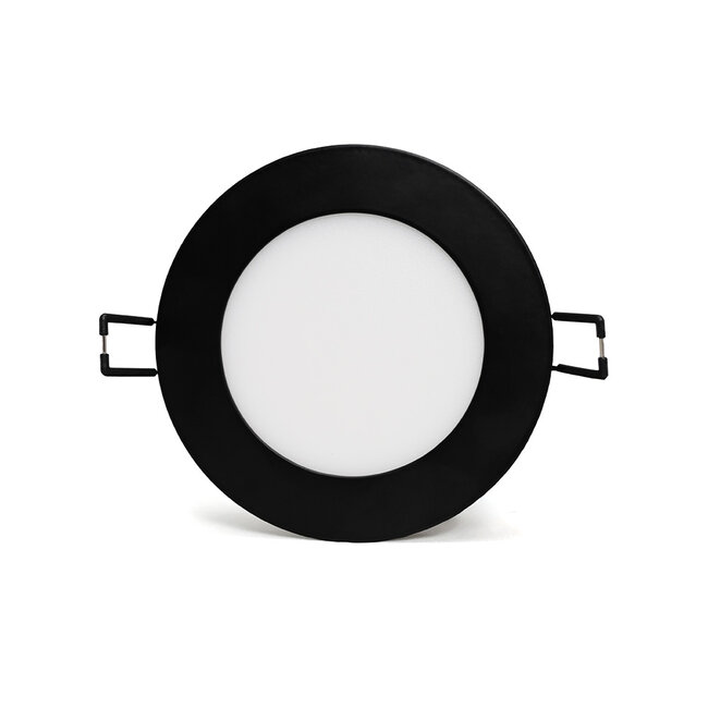 LED Downlight - 6W - ø120 mm - 3000K Warm Wit - IP40 - Inbouw - Rond - Zwart