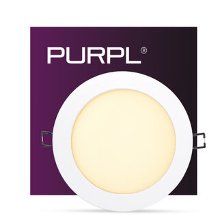 PURPL LED Downlight - 12W - ø170 mm - 3000K Warm Wit - IP40 - Inbouw - Rond - Wit