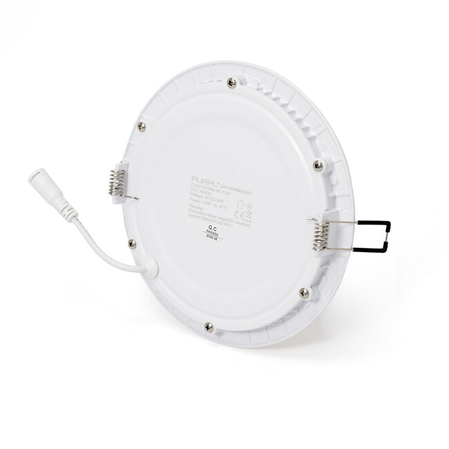 PURPL LED Downlight - 12W - ø170 mm - 4000K Helder Wit - IP40 - Inbouw - Rond - Wit