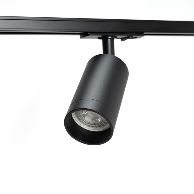 LED railspot - GU10 armatuur - Ø54x100mm - 1-fase - Zwart