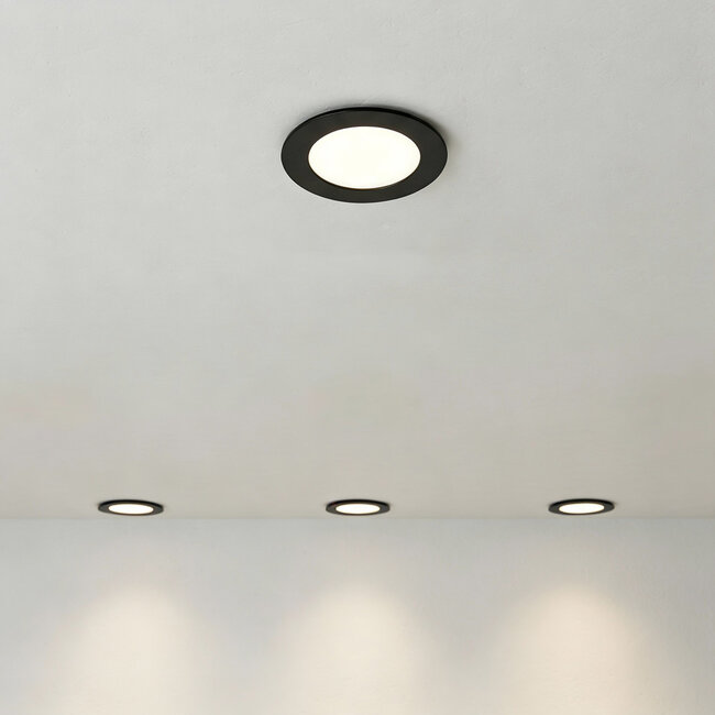 PURPL LED Downlight - 12W - ø170 mm - 4000K Helder Wit - IP40 - Inbouw - Rond - Zwart