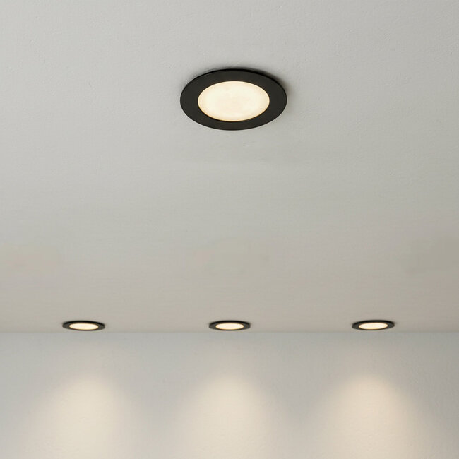 PURPL LED Downlight - 12W - ø170 mm - 3000K Warm Wit - IP40 - Inbouw - Rond - Zwart