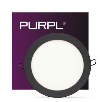 PURPL LED Downlight - 18W - ø225mm - 4000K Helder Wit - IP40 - Inbouw - Rond - Zwart