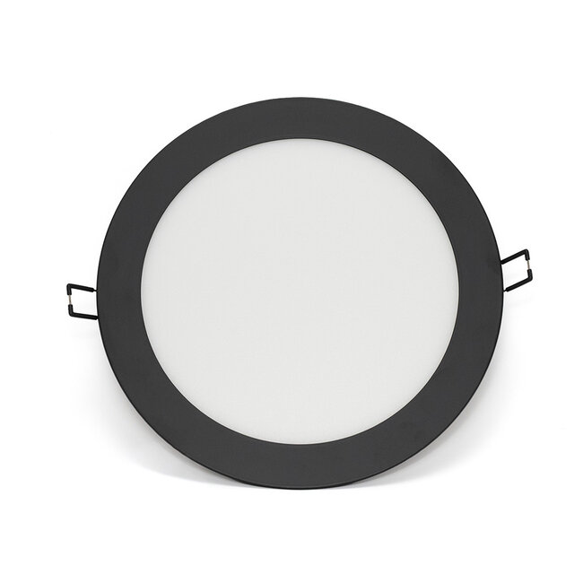 LED Downlight - 18W - ø225 mm - 3000K Warm Wit - IP40 - Inbouw - Rond - Zwart