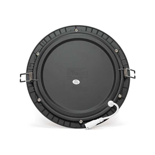 PURPL LED Downlight - 18W - ø225 mm - 3000K Warm Wit - IP40 - Inbouw - Rond - Zwart