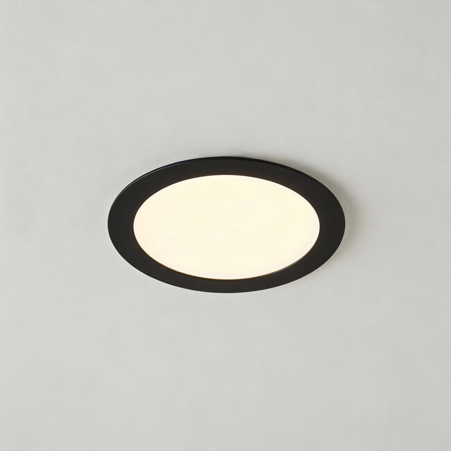 PURPL LED Downlight - 18W - ø225 mm - 3000K Warm Wit - IP40 - Inbouw - Rond - Zwart