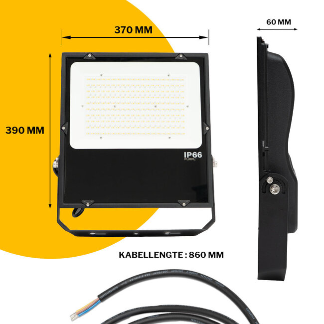 PURPL LED Breedstraler - 200W - 22000 lm - RGB+CCT (2700K-6500K) - 2.4 GHz - IP66 - IK08 - Dimbaar - FUTT08