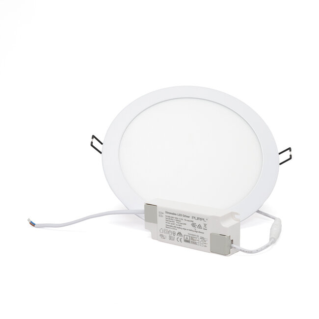 PURPL LED Downlight - 24W - ø238 mm - 6000K Koud Wit - IP40 - Inbouw - Rond - Wit
