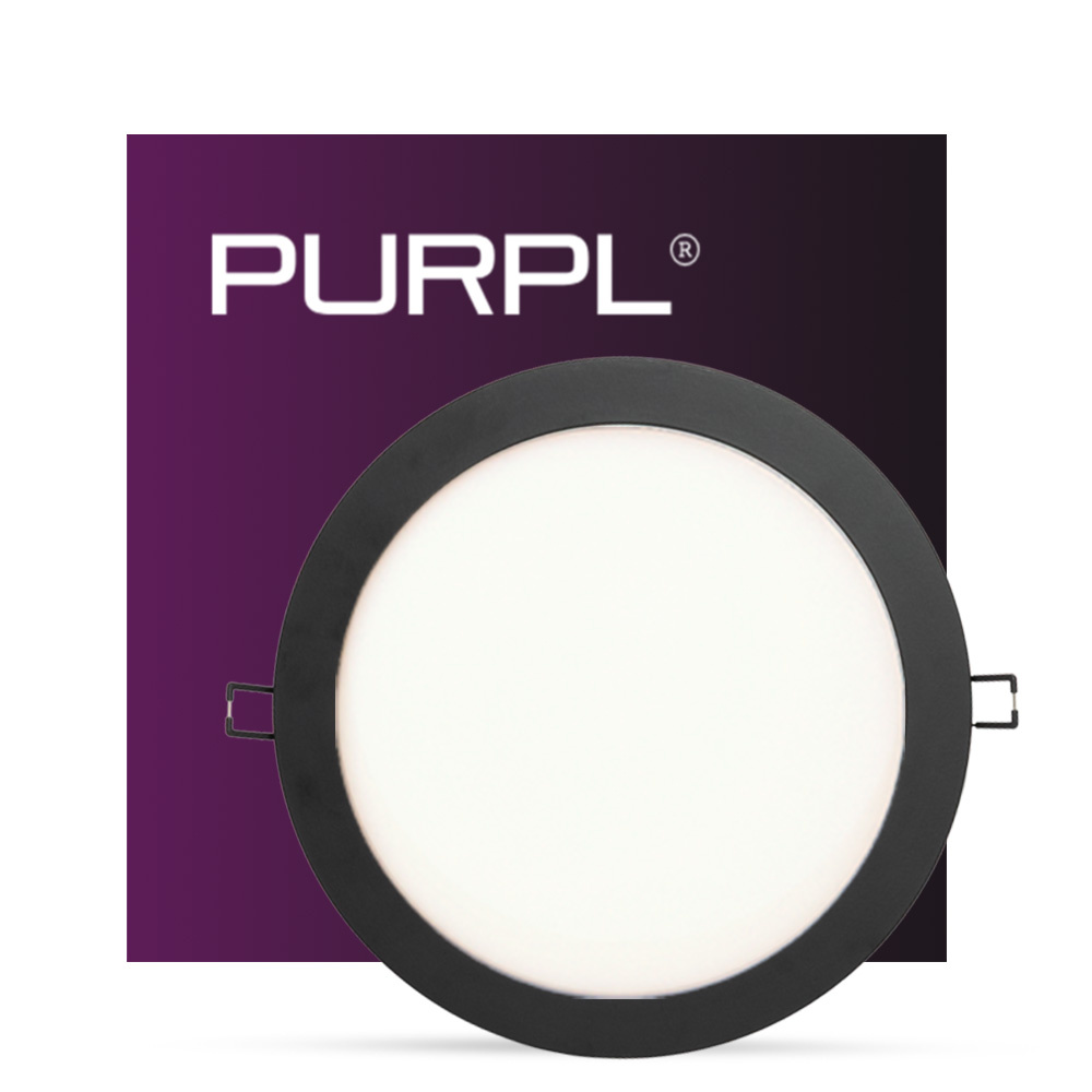 PURPL LED Downlight - 24W - ø238 mm - 4000K Helder Wit - IP40 - Inbouw - Rond - Zwart