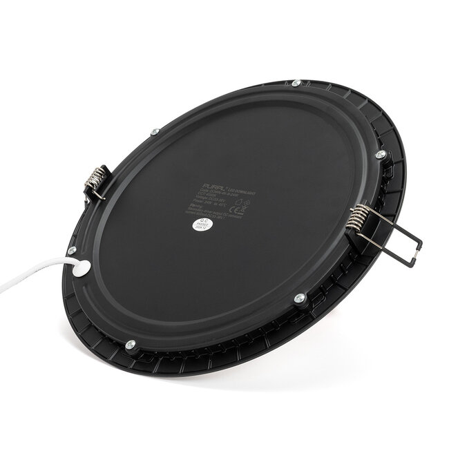 PURPL LED Downlight - 24W - ø238 mm - 4000K Helder Wit - IP40 - Inbouw - Rond - Zwart
