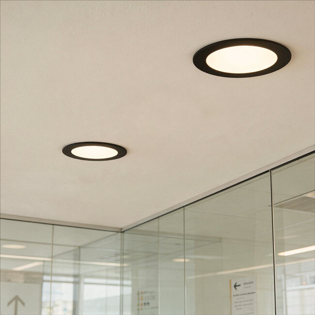 PURPL LED Downlight - 18W - ø225 mm - 3000K Warm Wit - IP40 - Inbouw - Rond - Zwart