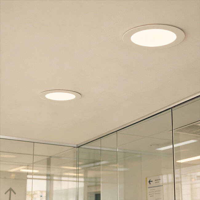 PURPL LED Downlight - 18W - ø225 mm - 3000K Warm Wit - IP20 - Inbouw - Rond - Wit