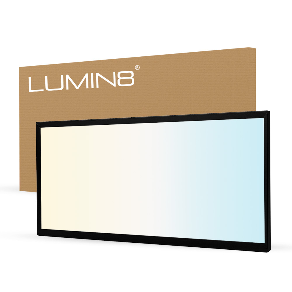 Lumin8 LED Paneel - 60x120 - Zwart - CCT (2700K-6500K) - Dimbaar - 60W - 6000-6500 lm - 100 lm/W - UGR<22 - IP40 - Flikkervrij - Back-lit