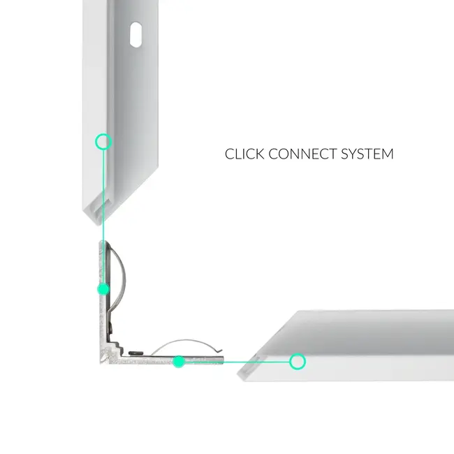 Opbouwframe LED Paneel - 62x62 -  Wit - Easy Click & Connect