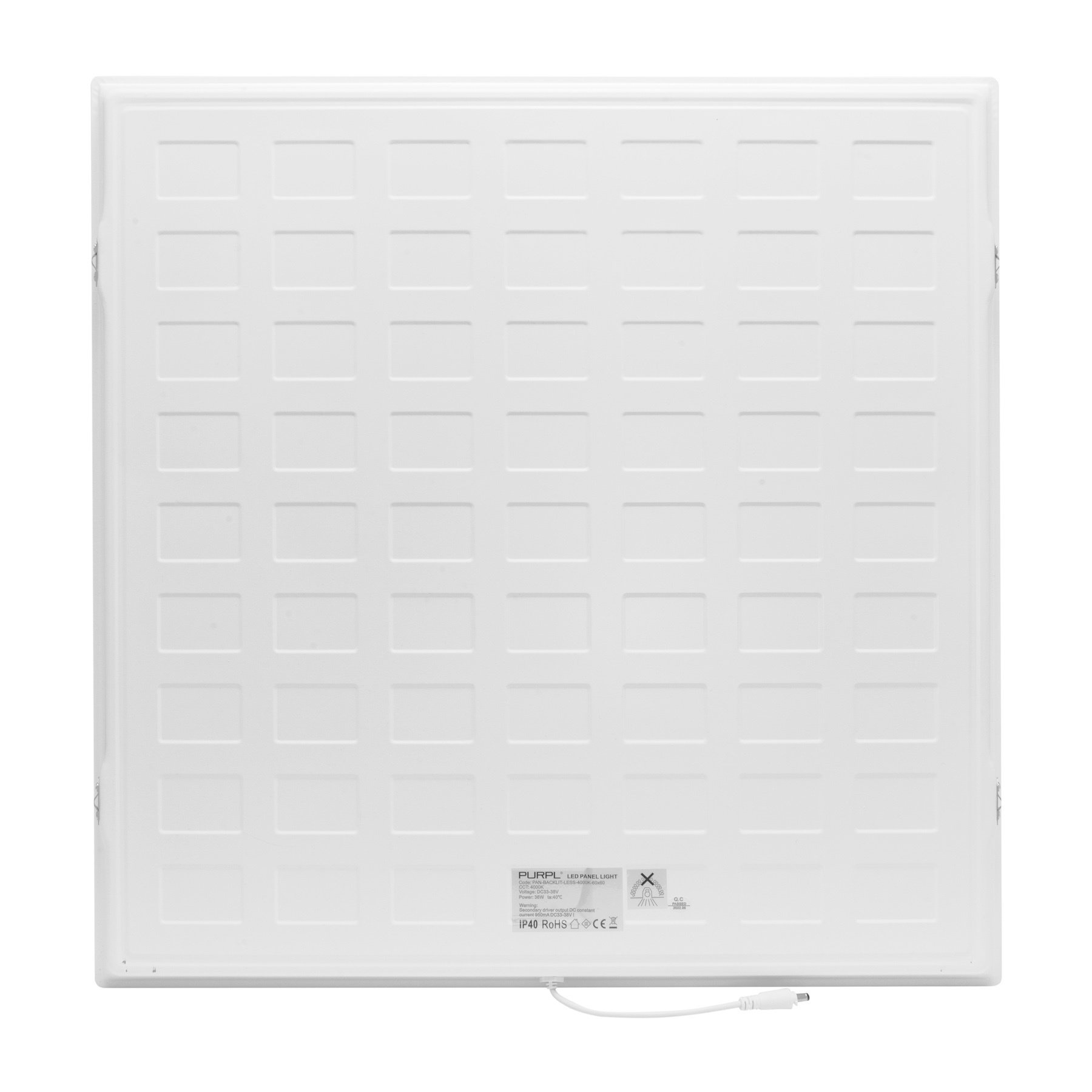 PURPL LED Paneel - 62x62 - 6000K - 36W - 4320 lm - 120 lm/W - UGR<22 - Flikkervrij - Back-lit (Randloos), foto 6 van 6