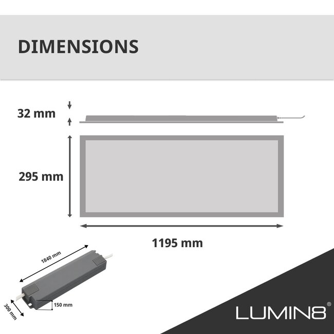 LED Paneel - 30x120 - 6000K Koud wit - 40W - 4000 lm - 100 lm/W - UGR<22 - Flikkervrij - Back-lit