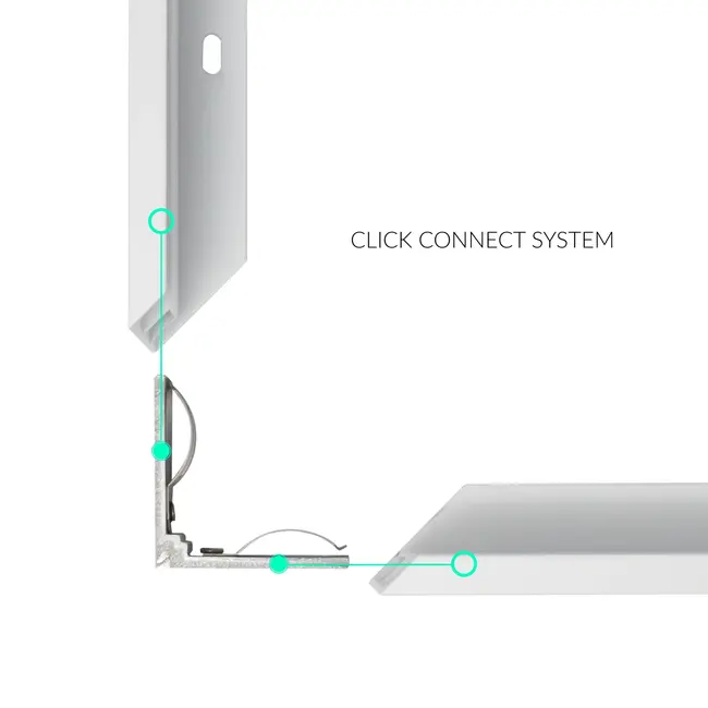 PURPL Opbouwframe LED Paneel - 30x30 - Wit - Easy Click & Connect