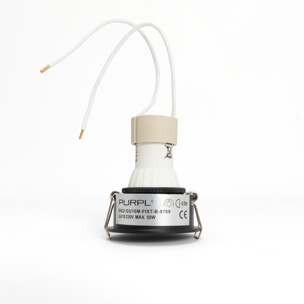 PURPL Inbouw Armatuur - GU10 - MR11 - Ø55mm x 28mm - IP20 - Incl. GU10 fitting - Zwart Aluminium, foto 4 van 6
