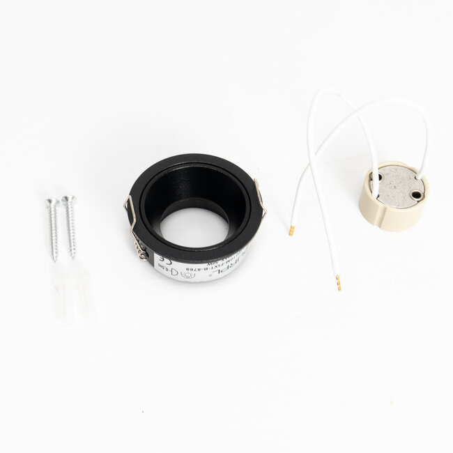 PURPL Inbouw Armatuur - GU10 - MR11 - Ø55mm x 28mm - IP20 - Incl. GU10 fitting - Zwart Aluminium