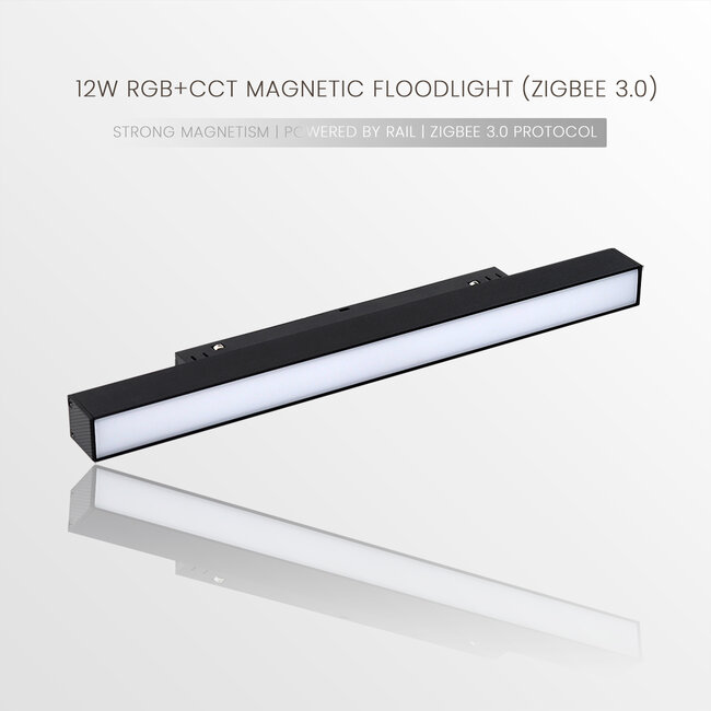 MiBoxer/Mi-Light 48V Magnetische Lineaire LED lamp - RGB+CCT (2700K-6500K) - 12W - 700 lm - Zigbee 3.0 - Dimbaar - IP44 - Zwart