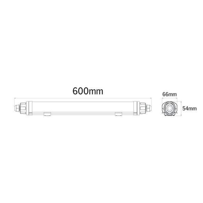 PURPL Waterproof LED Batten Pro - 150 cm - 46W - 6000 lm - 3CCT (3000K/4000K/5700K) - IP65 - IK08 - Flikkervrij