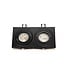 Dubbele Inbouwspot GU10 Armatuur - Lage Inbouwhoogte - GU10 Fitting - 175x92x25 mm - Kantelbaar - Aluminium - IP44 - Zwart