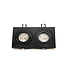 PURPL Dubbele Inbouwspot GU10 Armatuur - Lage Inbouwhoogte - GU10 Fitting - 175x92x25 mm - Kantelbaar - Aluminium - IP44 - Zwart