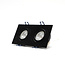 PURPL Dubbele Inbouwspot GU10 Armatuur - Lage Inbouwhoogte - GU10 Fitting - 175x92x25 mm - Kantelbaar - Aluminium - IP44 - Zwart