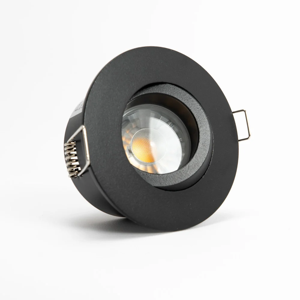 PURPL GU10 Ronde Inbouwspot Armatuur - Ø85mm x 45mm - IP65 - Kantelbaar - Incl. fitting - Zwart Aluminium