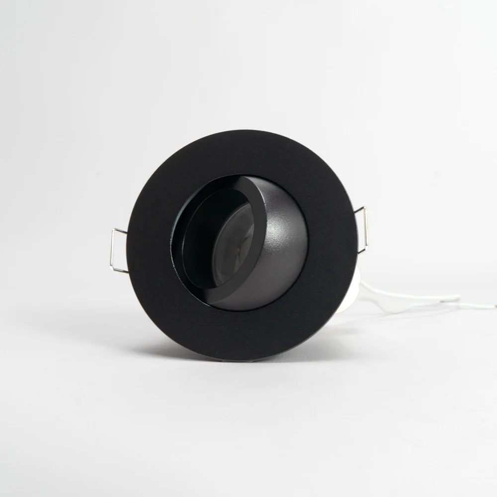 PURPL GU10 Ronde Inbouwspot Armatuur - Ø85mm x 45mm - IP65 - Kantelbaar - Incl. fitting - Zwart Aluminium, foto 2 van 4