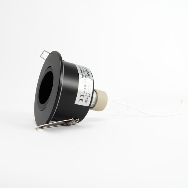 PURPL GU10 Ronde Inbouwspot Armatuur -  Ø85mm x 45mm - IP65 - Kantelbaar - Incl. fitting - Zwart Aluminium