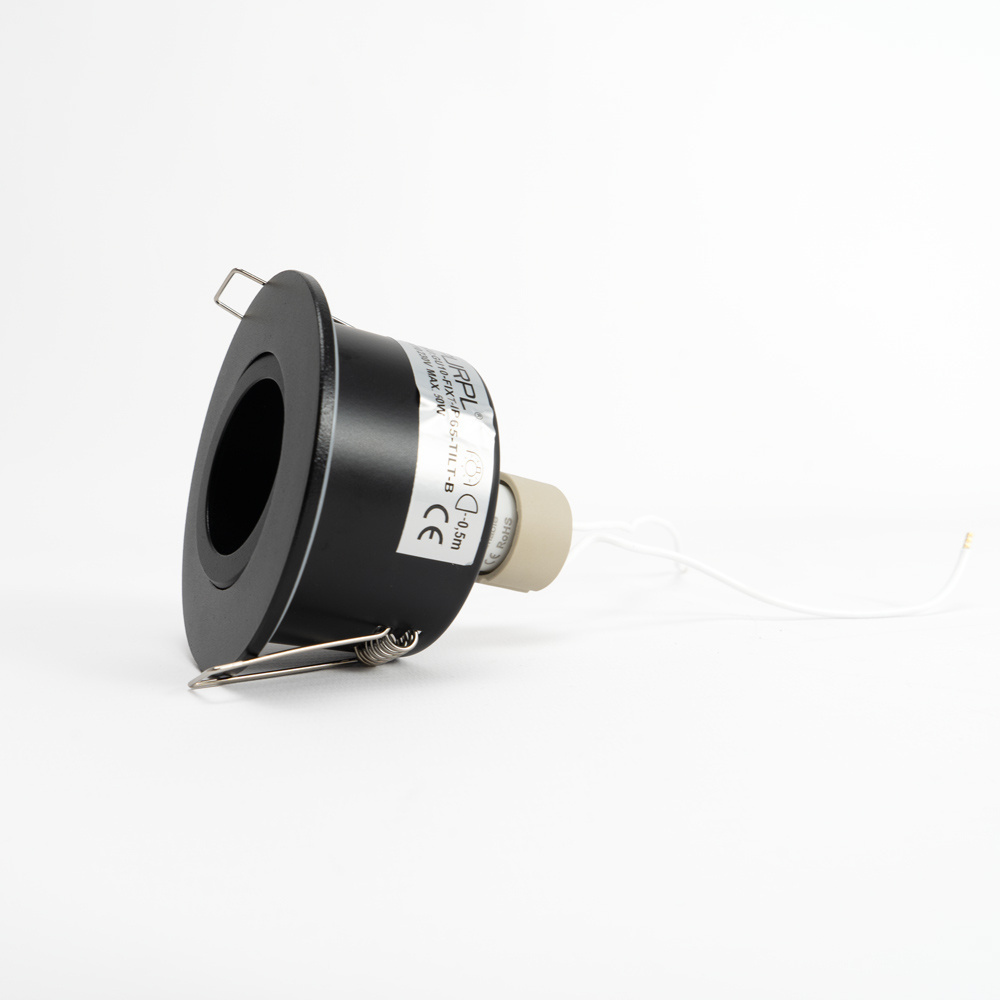 PURPL GU10 Ronde Inbouwspot Armatuur - Ø85mm x 45mm - IP65 - Kantelbaar - Incl. fitting - Zwart Aluminium, foto 3 van 4