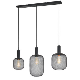 PURPL Industriële Tube Design Hanglamp - 3-Lichts - Metalen gaas - E27 fittings - Rechthoekige Plafondplaat