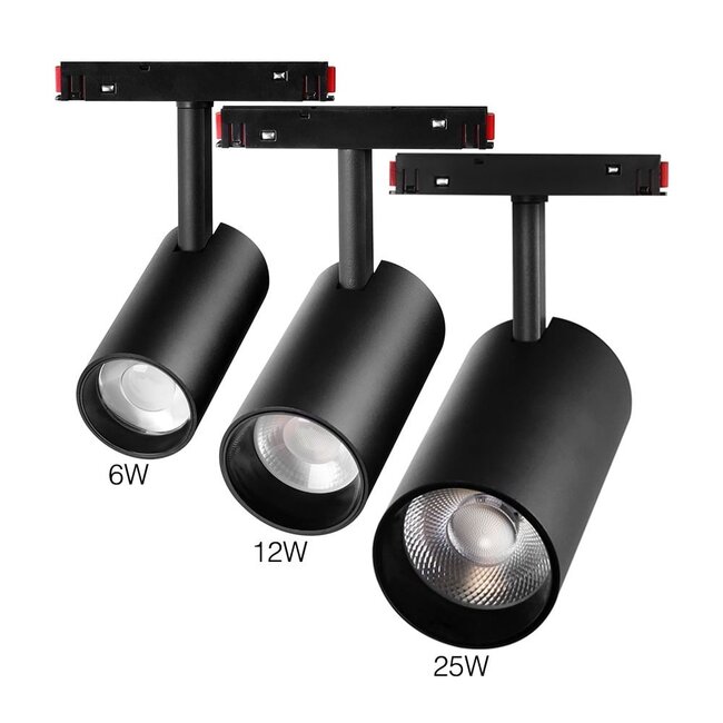 MiBoxer/Mi-Light 48V Magnetische Railspot - Ø63x130mm - RGB+CCT (2700-6500K) - Zigbee 3.0 + 2.4GHz - 12W - 1000 lm - Dimbaar - Zwart