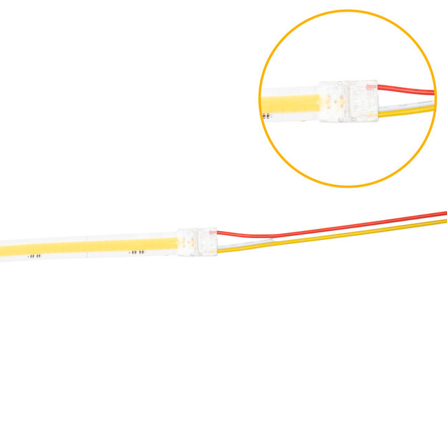 Cable Click Connectors (5 stuks) - Strip to Wire (15 cm draad) - IP20 - Voor COB LED Strips CCT
