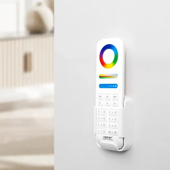 MiBoxer Afstandsbediening - FUT089Z - RGB + CCT (2700K-6500K) - 7-Zone - Zigbee 3.0 - Wit